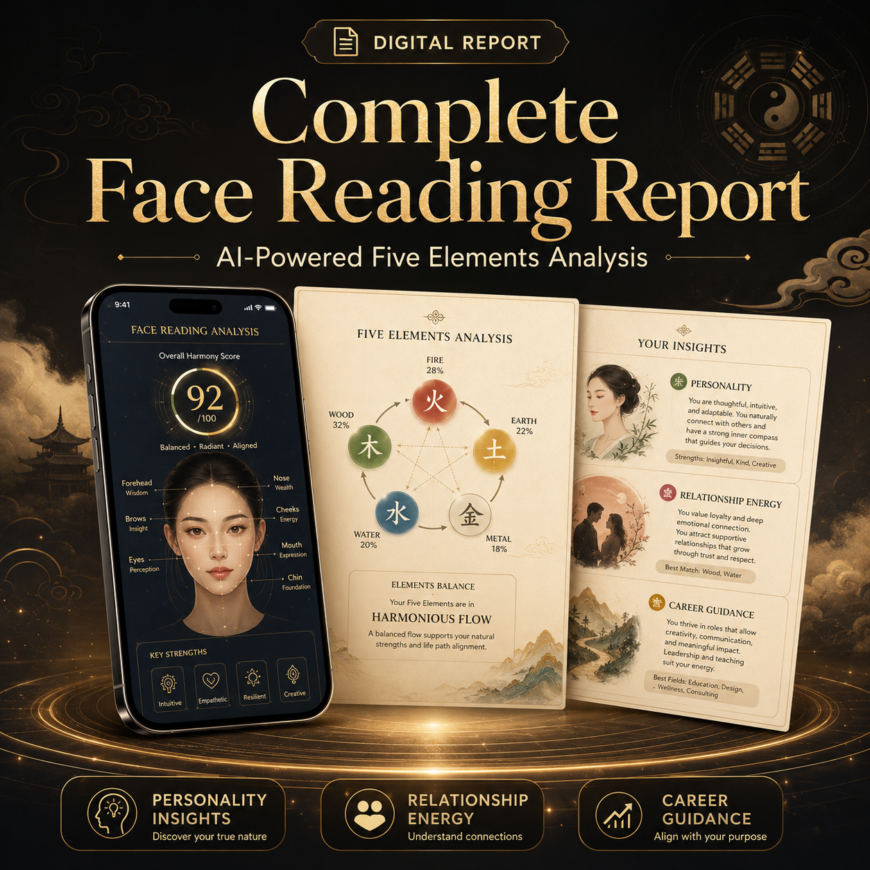Unlock Your Complete Face Reading Report(Single Focus Five Elements Report Unlock)