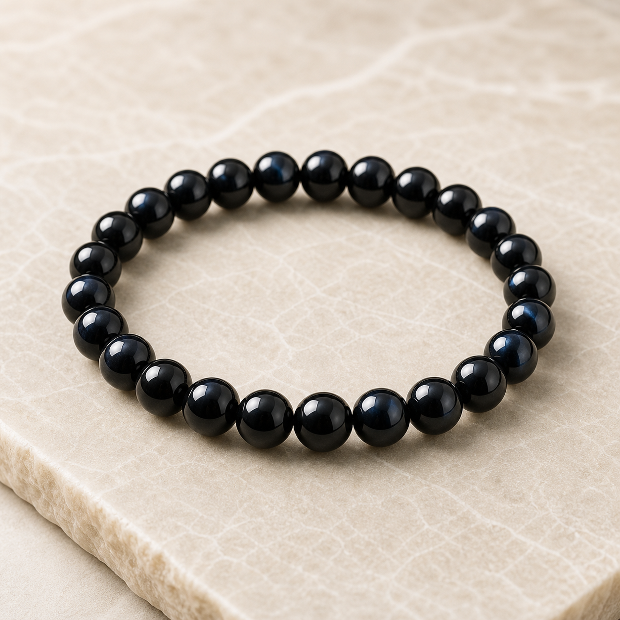Black Obsidian 8mm Water Element Bracelet