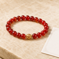 Collector grade 8mm red Fire element bracelet with certificate