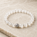White Crystal 8mm Metal Element Bracelet